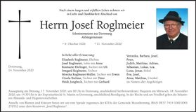 Traueranzeige Josef Roglmeier