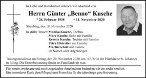 Traueranzeige Günter Kusche