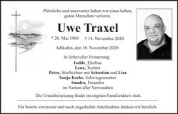 Traueranzeige Uwe Traxel