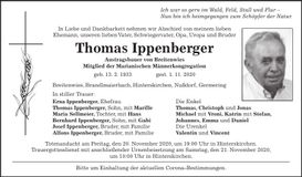 Traueranzeige Thomas Ippenberger