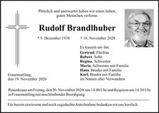 Traueranzeige Rudolf Brandlhuber