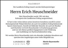 Traueranzeige Erich Heuschneider