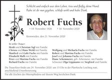 Traueranzeige Robert Fuchs