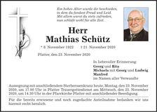 Traueranzeige Mathias Schütz