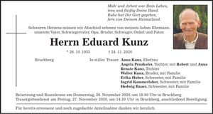 Traueranzeige Eduard Kunz