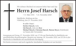 Traueranzeige Josef Harsch