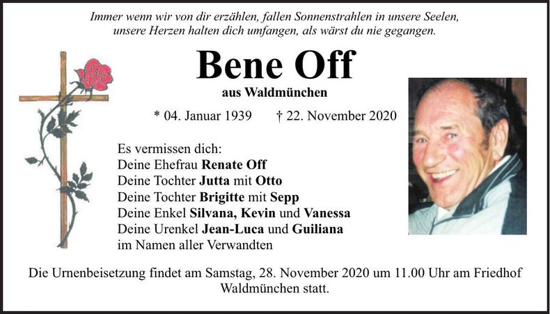 Traueranzeige Bene Off