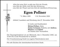 Traueranzeige Egon Pollner