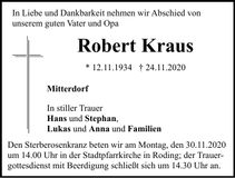 Traueranzeige Robert Kraus