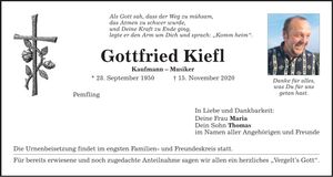 Traueranzeige Gottfried Kiefl