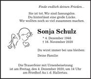 Traueranzeige Sonja Schulz