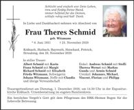 Traueranzeige Theres Schmid