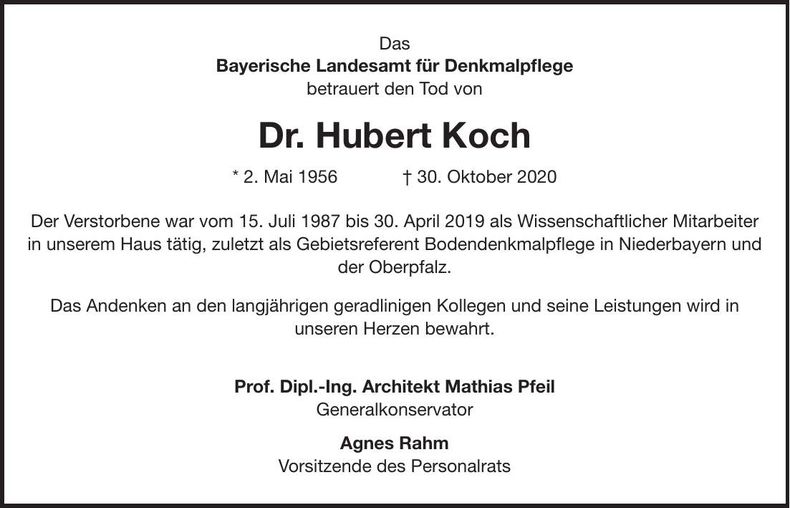 Traueranzeige Hubert Koch