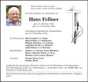 Traueranzeige Hans Fellner