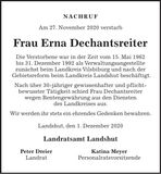 Traueranzeige Johann Scheuerer