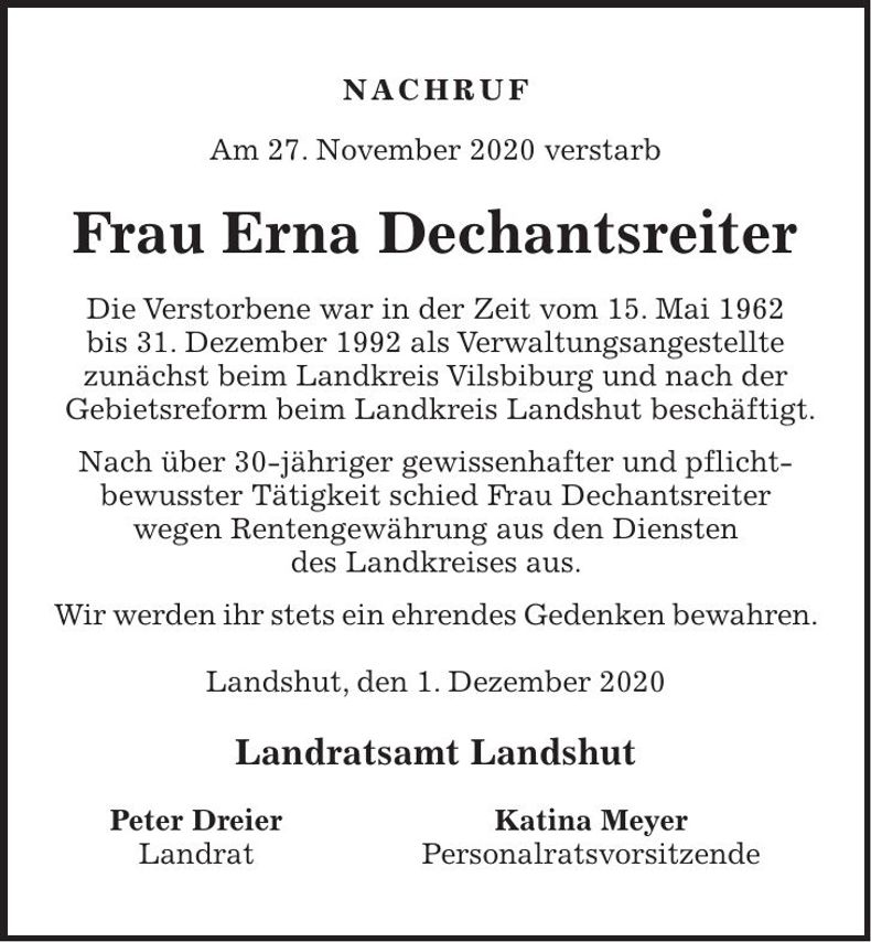 Traueranzeige Johann Scheuerer