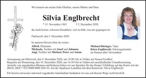 Traueranzeige Silvia Englbrecht