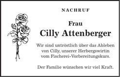 Traueranzeige Cilly Attenberger
