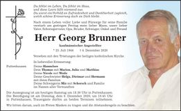 Traueranzeige Georg Brunner