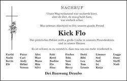Traueranzeige Florian Kick