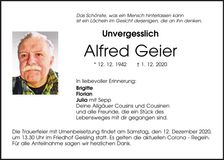 Traueranzeige Alfred Geier