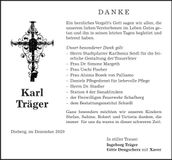 Traueranzeige Karl Träger