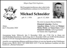 Traueranzeige Michael Schneider