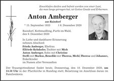 Traueranzeige Anton Amberger