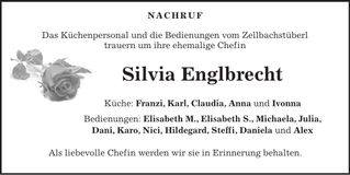Traueranzeige Silvia Englbrecht