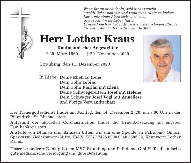 Traueranzeige Lothar Kraus