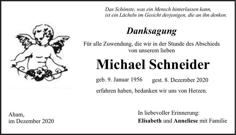 Traueranzeige Michael Schneider