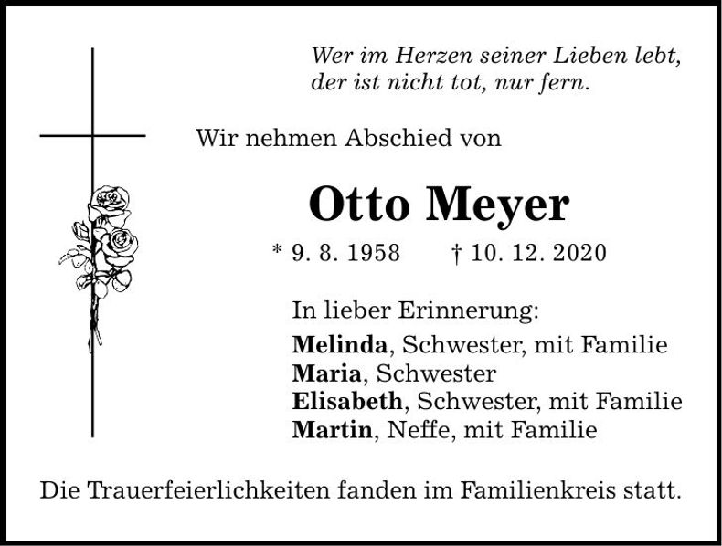 Traueranzeige Otto Meyer