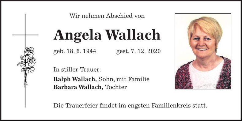 Traueranzeige Angela Wallach