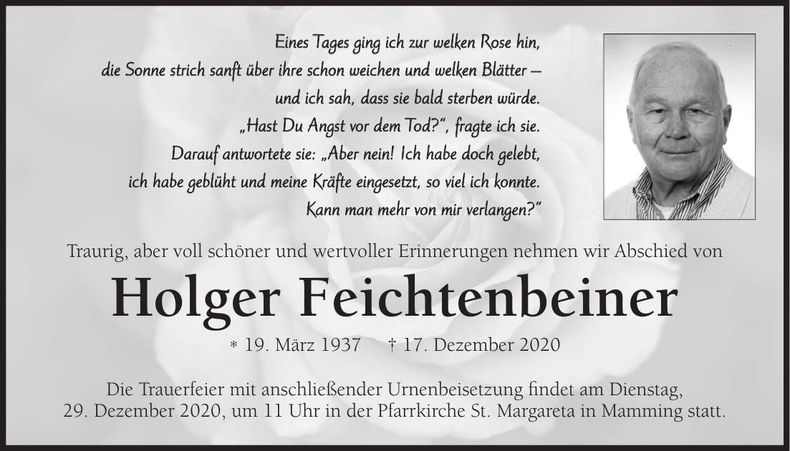 Traueranzeige Holger Feichtenbeiner