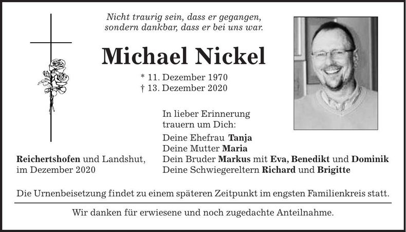 Traueranzeige Michael Nickel