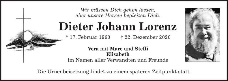 Traueranzeige Dieter Johann Lorenz