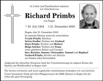 Traueranzeige Richard Primbs