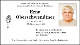 Traueranzeige Erna Oberschwendtner