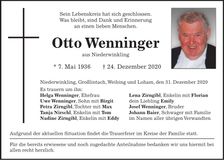 Traueranzeige Otto Wenninger