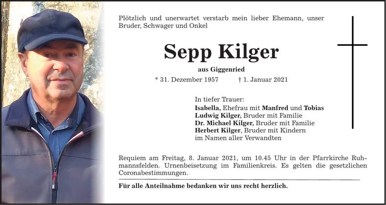 Traueranzeige Kilger Sepp