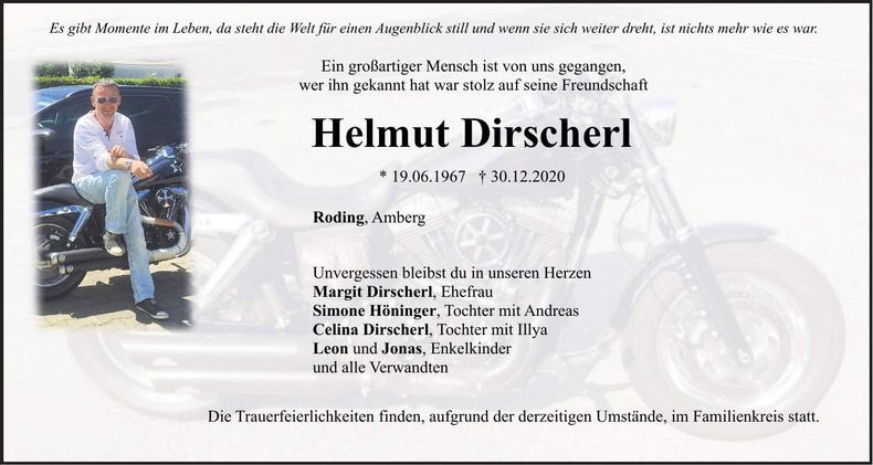 Traueranzeige Helmut Dirscherl