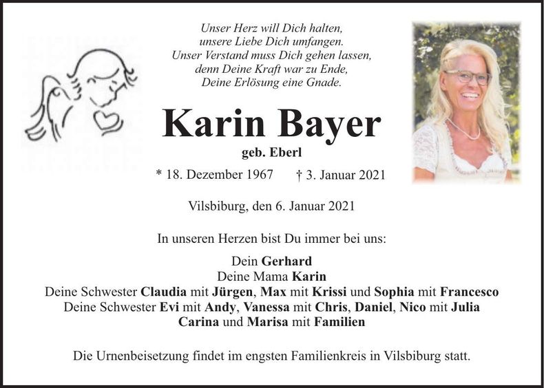 Traueranzeige Karin Bayer