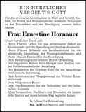 Traueranzeige Ernestine Hornauer