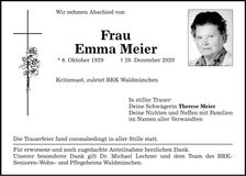 Traueranzeige Emma Meier