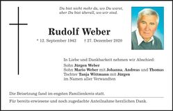 Traueranzeige Rudolf Weber