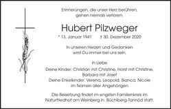 Traueranzeige Hubert Pilzweger