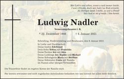 Traueranzeige Ludwig Nadler