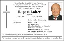 Traueranzeige Rupert Loher
