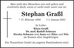 Traueranzeige Stephan Graßl