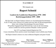 Traueranzeige Rupert Schmid